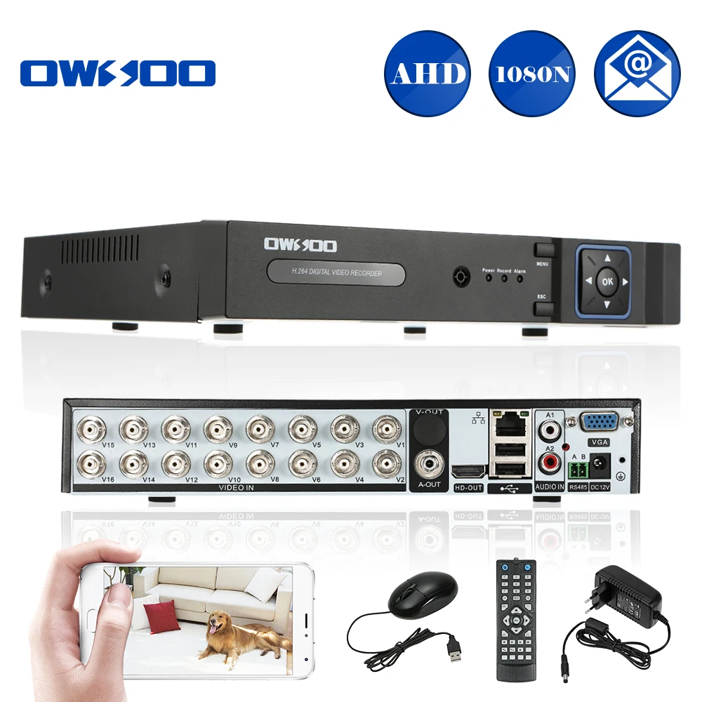 OWSOO 16CH AHD DVR Recorder H.264 1080N P2P Network Security CCTV DVR