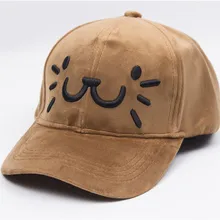 Милая хлопковая бейсболка со смайликом в виде кошки, новинка года, детская зимняя Регулируемая брендовая шапка для отдыха для родителей и детей