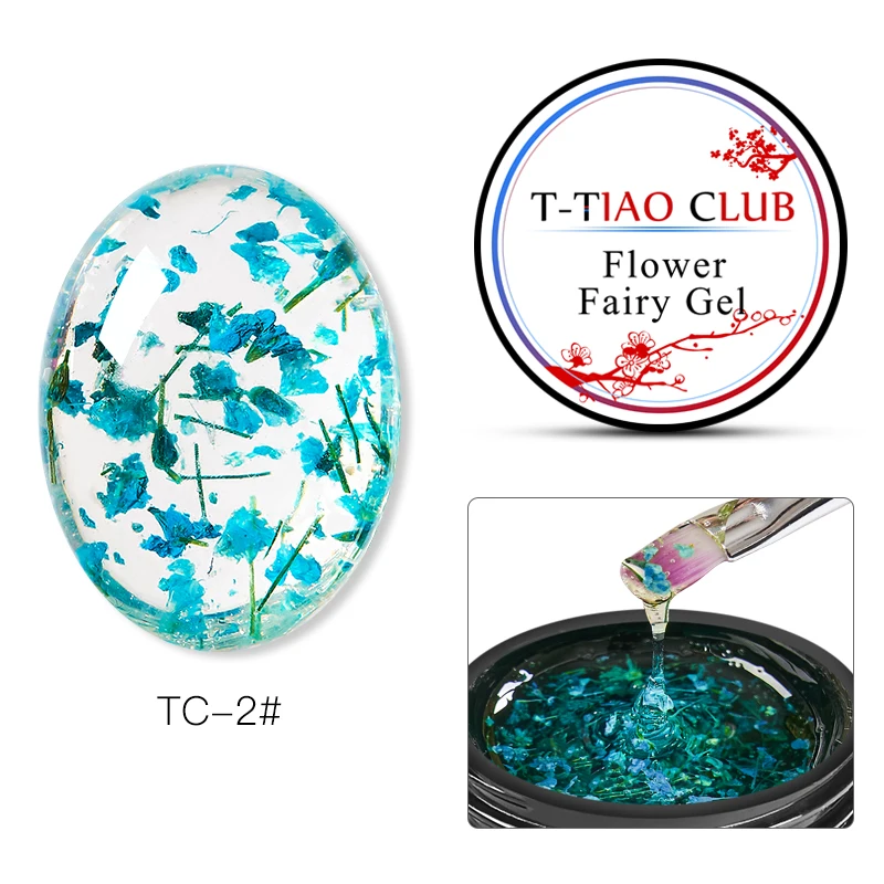 T-TIAO CLUB Floral Paint Dried Flowers Jelly Nail Gel Polish Nail Art Soak Off UV Gel Varnish DIY Natural Fairy Nails Gel Tips - Цвет: GK0898