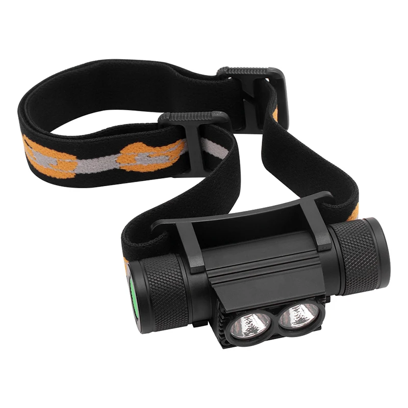 BORUiT D25 듀얼 LED 미니 헤드 램프 6 모드 5000LM, 강력한 헤드 라이트 충전식 18650 헤드 토치 캠핑 사냥용