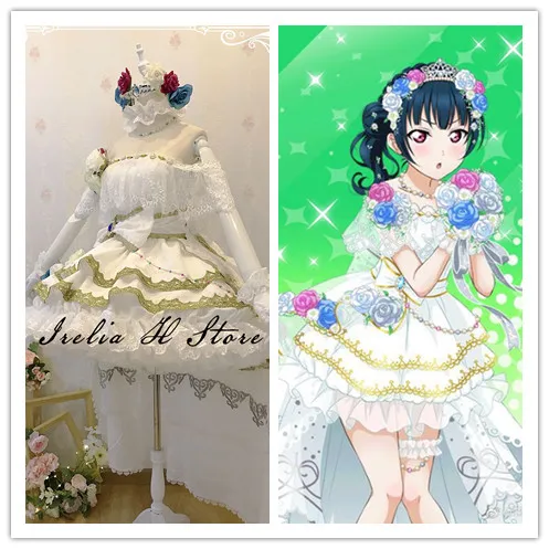 Свадебное платье невесты Love live Sunshine Aqours Tsushima Yoshiko карнавальный костюм