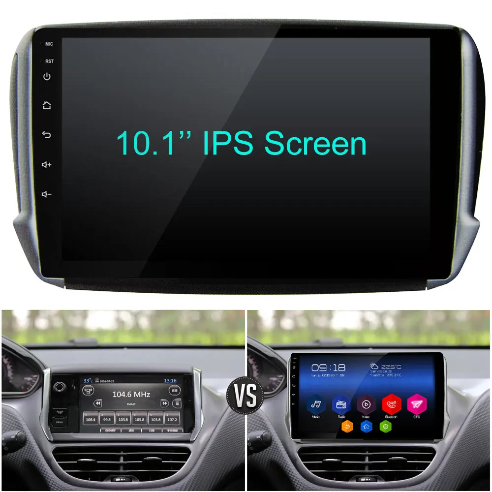Top 10.1" IPS 4G DSP Carplay Android 8 Octa Core 4GB RAM 64GB ROM BT Car DVD Multimedia Player Radio For Peugeot 2008 208 2013-2018 0