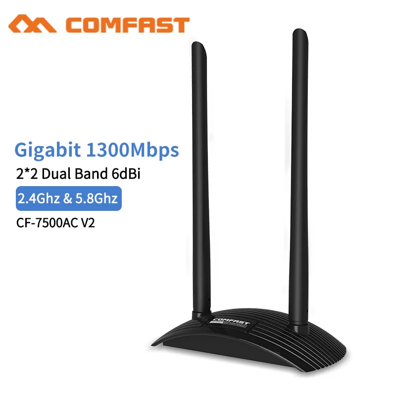 2*6dbi Dual Band Antenna Wireless Wifi Adapter 1300Mbps 5Ghz 802.11ac MT7612U Dongle USB Network Card Receiver | Компьютеры и офис