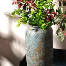 Керамическая ваза для горшка, креативная грубая Керамика ручной работы, настольная ваза для цветов, украшение дома
