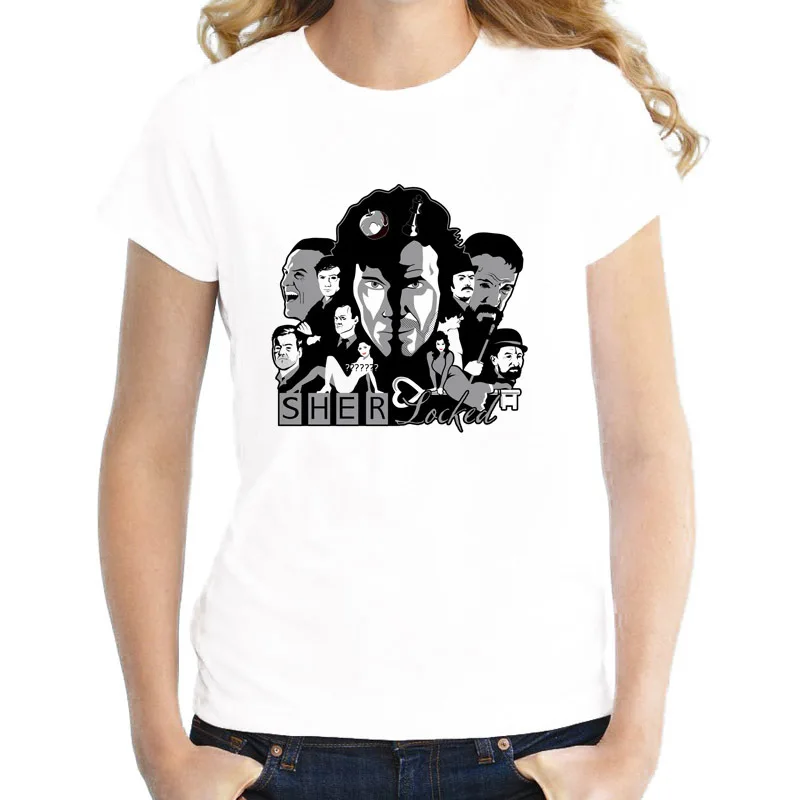 

Sherlock t-shirt Women Clothes 2017 harajuku Print TShirt kawaii Tshirt Plus Size girl t shirt Female WTW313