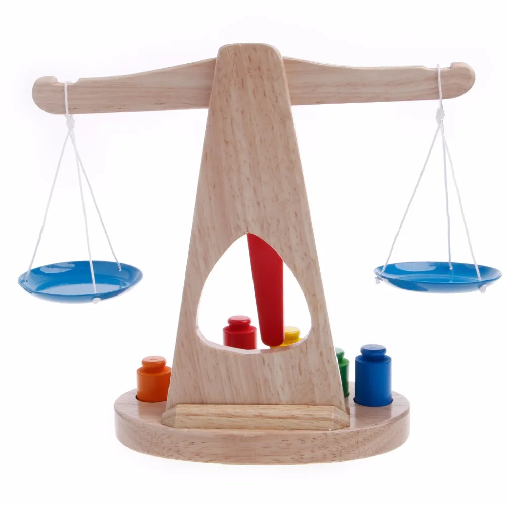 Монтессори Обучающие Детские раннего развития весы Забавный баланс игра деревянная игрушка
