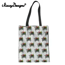 Noisydesigns серия для домашних собак Женская Холщовая Сумка на заказ для девочек Сумка-тоут экологический холст сумки для покупок такса собака Пудель Прямая поставка
