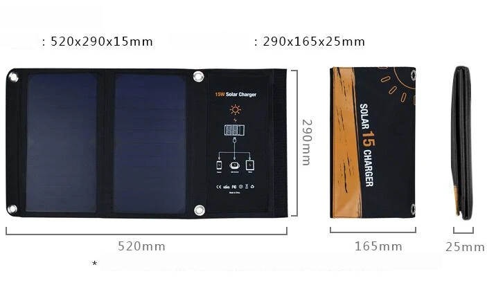15 Вт 5 В складная солнечная панель зарядная сумка для телефона USB порт для мобильного телефона водонепроницаемый рюкзак на открытом воздухе