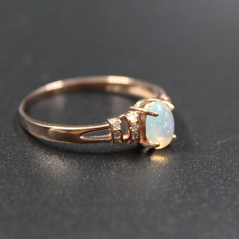 Ослепительное кольцо с опалом, 0,7 карат, 5 мм* 7 мм, натуральный опал, драгоценный камень, кольцо из чистого серебра 925 пробы, кольцо с опалом, Романтический Подарок на годовщину