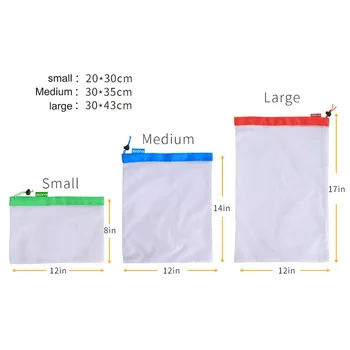 

Reusable Mesh Produce Bags Washable Bags Shopping Bags for Fruit Vegetable Toys Storage Bag