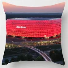 Роскошный чехол с принтом Забавный декорации света футбольное поле Allianz Arena стильный изготовленный на заказ квадратный, с молнией Чехлы для подушек