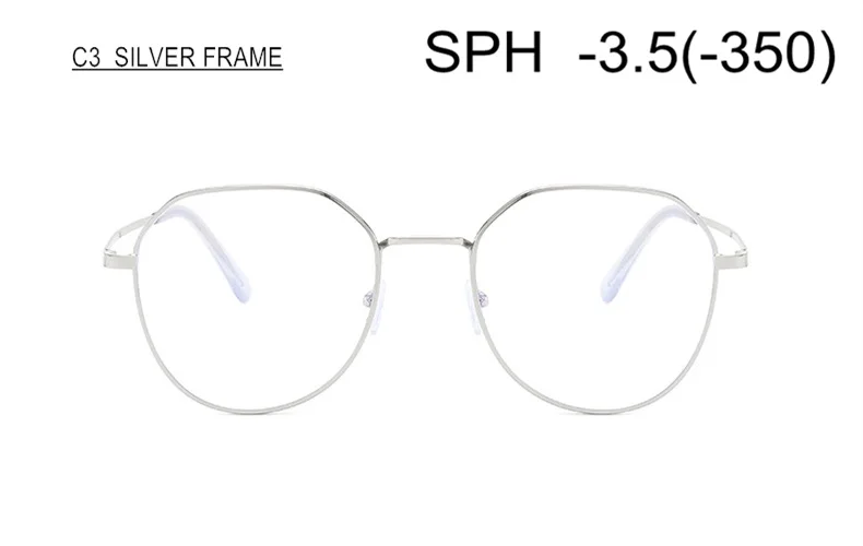 Очки SWOKENCE для близорукости SPH от 0 до 6,0 для женщин и мужчин, очки для близоруких с диоптрий готовой продукции F153 - Цвет оправы: SILVER (-3.5)