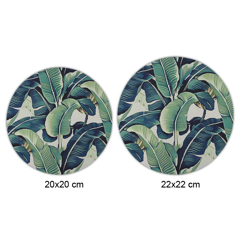 banana leaves prints Round Mouse Pad Non-Slip Rubber Mousepad Gaming Mouse Pads (2)