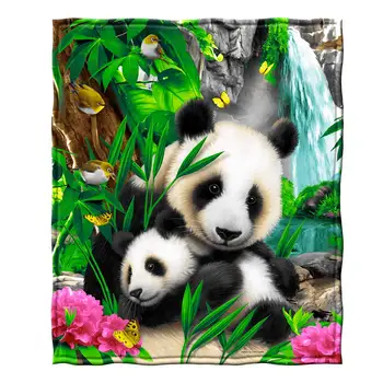 

Precious Pandas Fleece Blanket Funny Printed Soft Boy Girl Baby Coral Fleece PandaBlankets Muti-size Spring Warm Sofa Bed Sheets