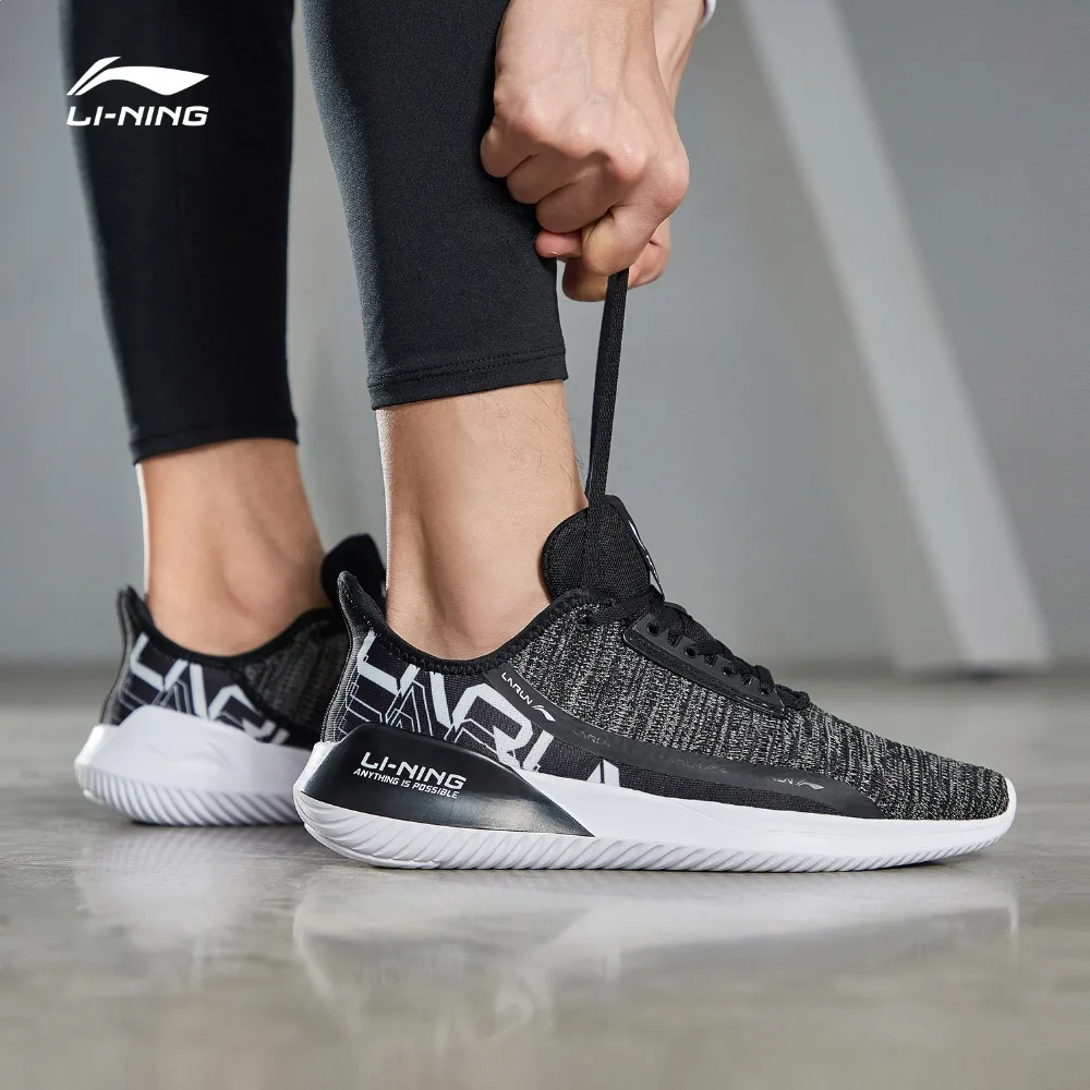 Li-Ning Для мужчин ACE RUN удобные кроссовки для бега из дышащего материала подойдет как для повседневной носки, так пряжа светильник дышащая подкладка Спортивная обувь Кроссовки ARHP051 SJFM19