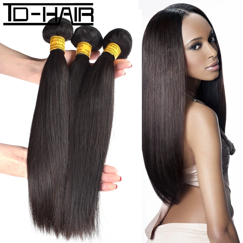 

Top 9A Brazilian Virgin Hair Straight Remy Hair bundles Brazilian hair straight extension Bundles100% Unprocessed TD HAIR weaves