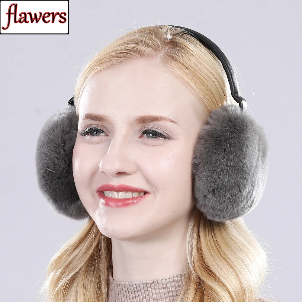 

Women Winter Outdoor Warm Soft Rex Rabbit Fur Earmuffs Real Rex Rabbit Fur Earmuff Lovely Girl Genuine Rex Rabbit Fur Ear-cap