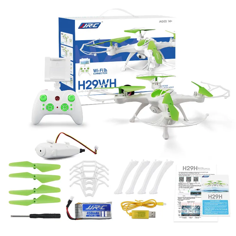 

JJRC H29WH Mini Drone RC Quadcopter 2.4G 4CH 6-Axis Gyro With 0.4MP WIFI Camera Drone with camera RC toys Green Helicopter