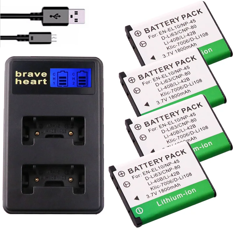 

li-42b Li-40B Li 40B 42B Battery for Olympus Li-42B NP-45 ,for Nikon EN-EL10 D-Li63 D-Li108 NP-80 CNP80 KLIC-7006