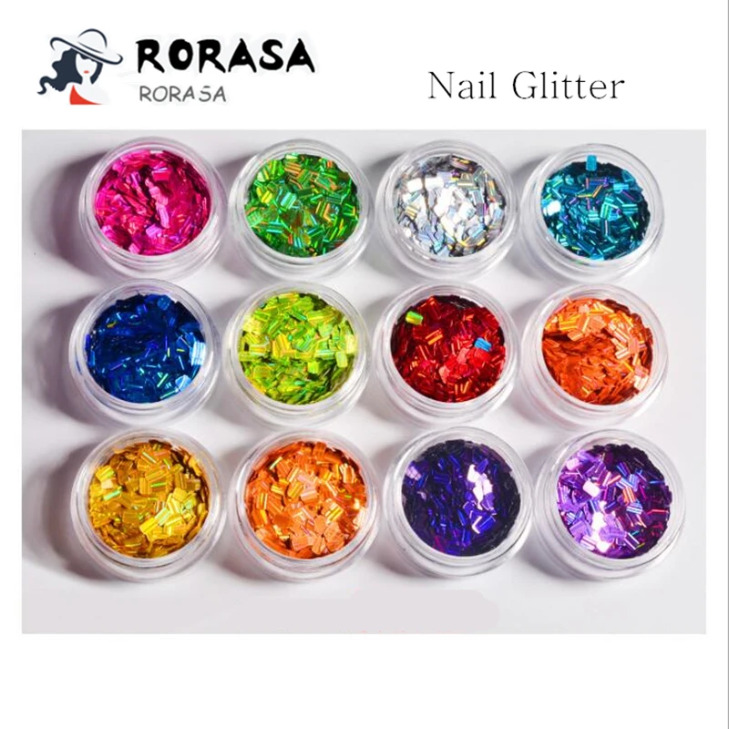 

12pcs/set Nail glitter Beauty cosmetic nail art glitters Laser shinning nail powders Women nail decoration makeup art tools kits