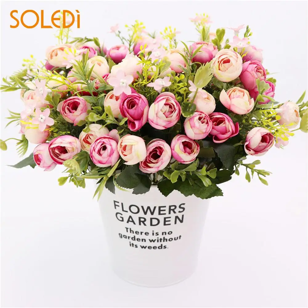 

Faux Artificial Rose Plant Restaurant Simulation Floral Decor Prop Decorating Emulational Flower Ornament
