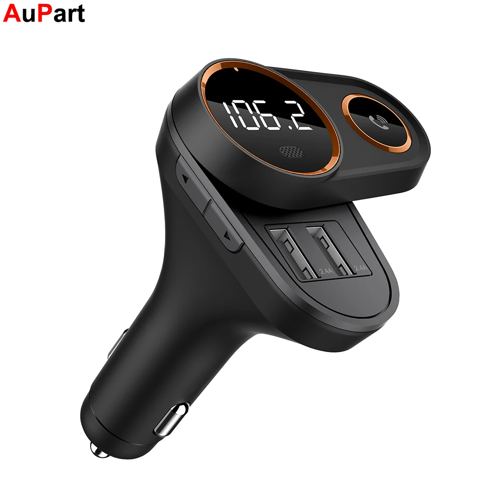 

FM Transmitter Bluetooth Car Rotate Hidden Dual USB 2.4A Auto Charger TF Card Transmissor Hands-Free Modulator Kit Radio MP3 NEW