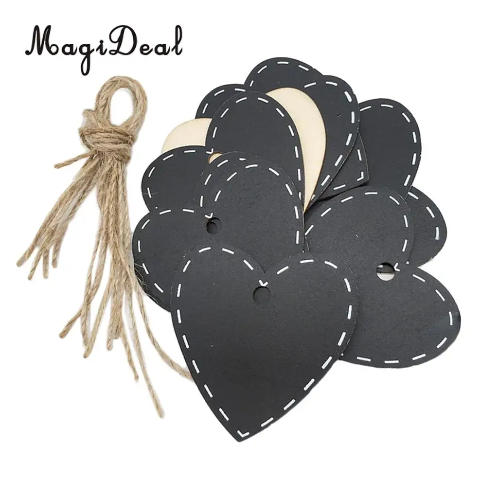 10pcs Mini Chalkboard Place Cards Hanging Blackboard Single Sided Chalkboard Wedding Party Table Number Place Tag Love Heart
