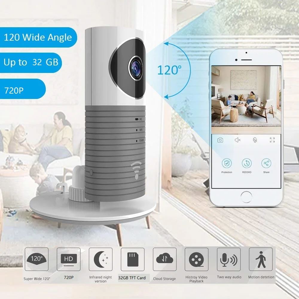 

Clever Dog mini wifi camera 720P camara ip security cam IR Night Vision 2 way Talk Motion Detection Baby Alarm 4 Colors Max 32GB