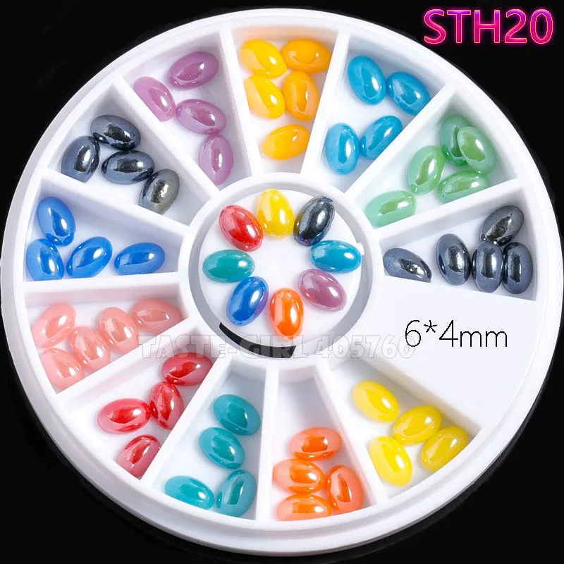 1 колесо различных блестящих круглых квадратных овальных прямоугольников лимпид амбор раковины камни акриловые наклейки со стразами дизайн маникюра - Цвет: STH20