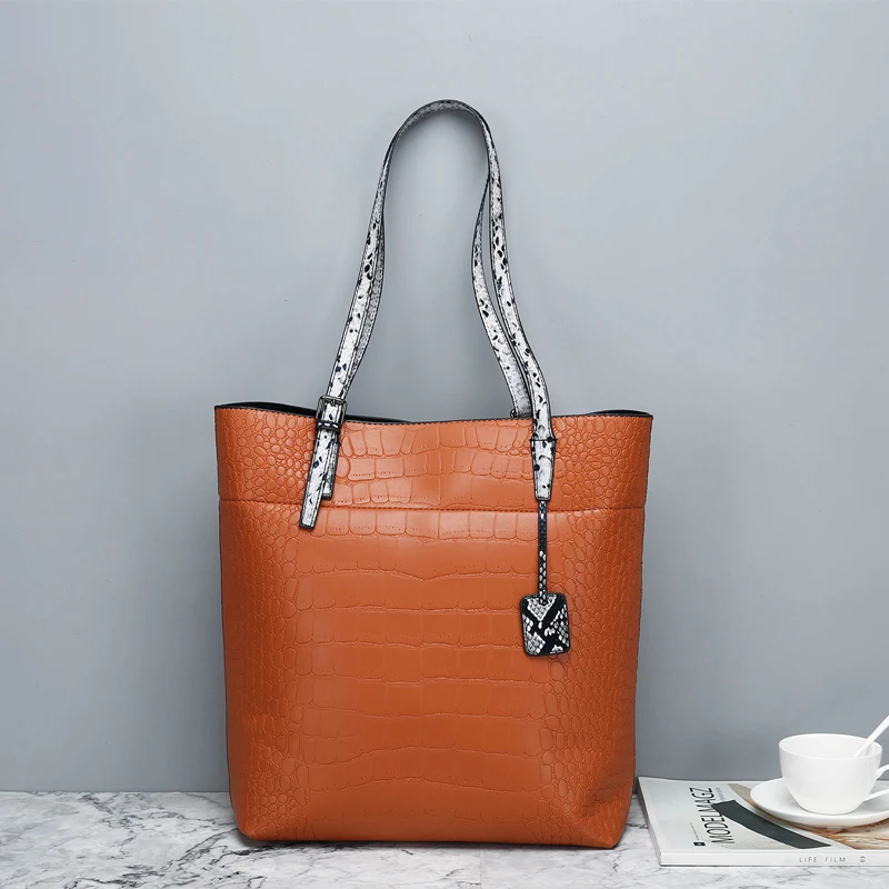 

Women Casual Tote Large Capacity Packages for Girl PU Leather Handbags Stone Luxury Shoulder Bags for Lady Female Shopping Pack