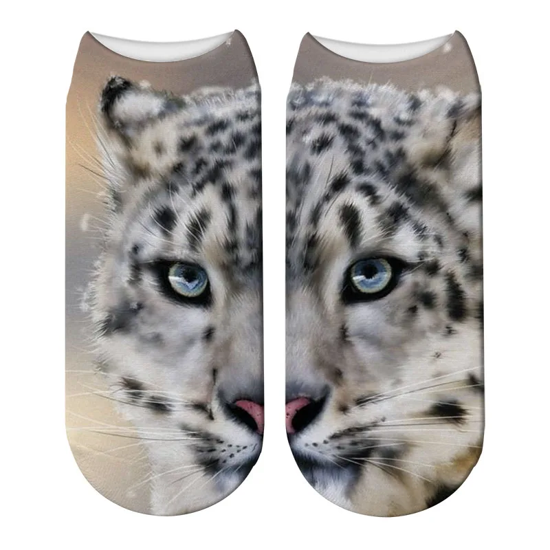 Забавные носки с леопардовым принтом, короткие женские носки с животными, новинка, модные носки с низким вырезом, популярные носки по