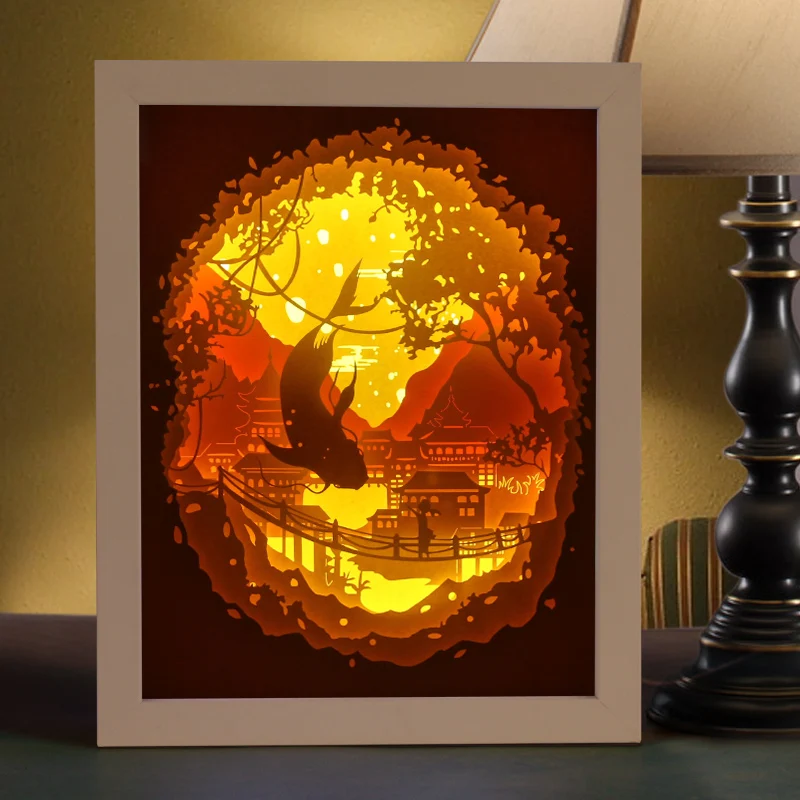 Высокое качество удаленного Управление светодиодный ночник 3D Shadow Box
