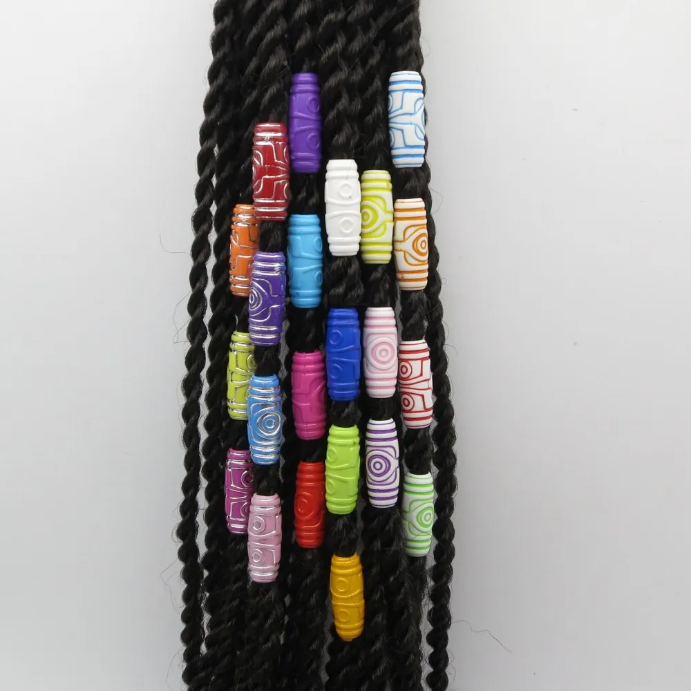 

10pcs-20pcs Crochet Braids Multicoloured Hair Dreadlock Braiding Beads Hair Extensions rings tube accessories for kids women