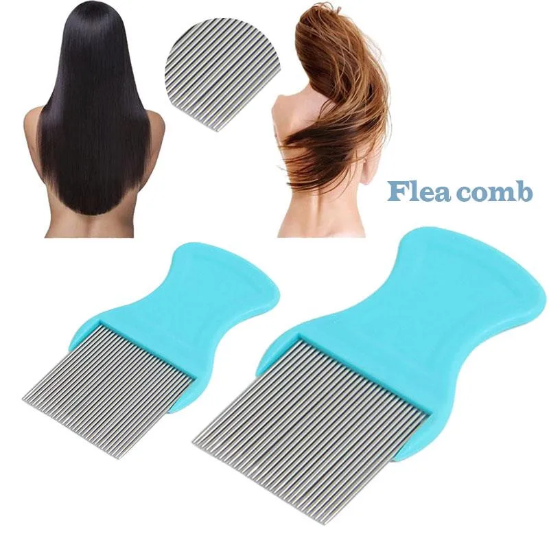

Comb Hair Lice Comb Brushes Terminator Fine Egg Dust Nit Free Removal Stainless Steel Comb Long teeth Anti-slip bands dropship