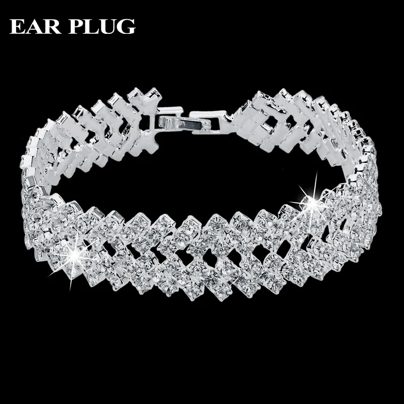 Luxury Crystal font b Bracelets b font For font b Women b font Silver font b
