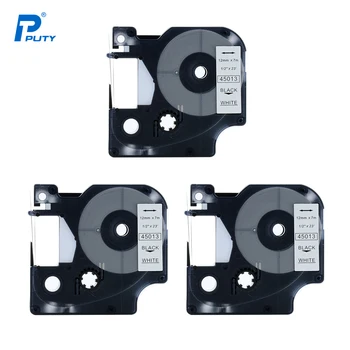 

3PCS 12mm Label Tape Compatible for Dymo Label Manager Black on White for Dymo D1 Maker 45013 Label Tape Cartridges