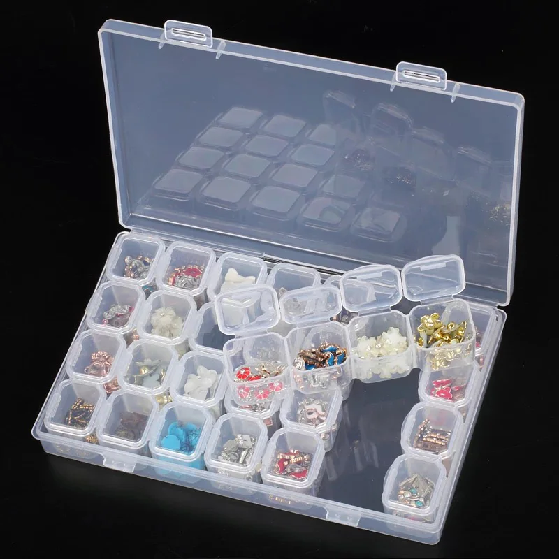 

28Lattices Dismountable Diamond Embroidery Accessories diamond painting Boxes Cross Stitch Cases Storage Organizer Home Storage