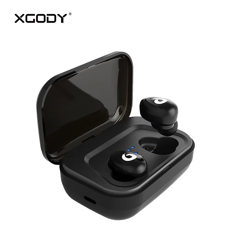 

True Wireless Stereo Touch Control In-Ear Earphone XGODY P9 Bluetooth Headset with Mic Handsfree Earpod for iPhone Android Phone