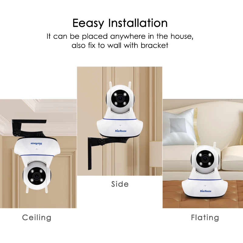Ip камера с двумя антеннами 720P HD Wi Fi ИК детектор движения для дневной и ночной