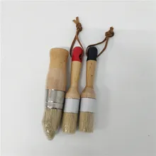 3 шт. чистая кисть из свиной щетины Меловая краска натуральная восковая комбинированная круглая деталь кисти использовать со всеми видами меловой краски