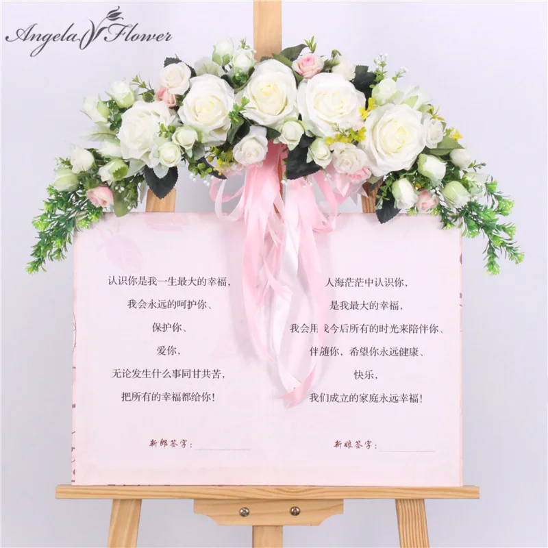 

Artificial flower wreath door threshold DIY wedding decor home party pendant flower wall Christmas garland gift rose peony plant