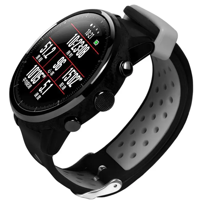 Силиконовый ремешок для Xiaomi Huami Amazfit Stratos/Pace замена Смарт-часы ремешок спортивный браслет для samsung Galaxy Watch 46 мм - Цвет: Gray
