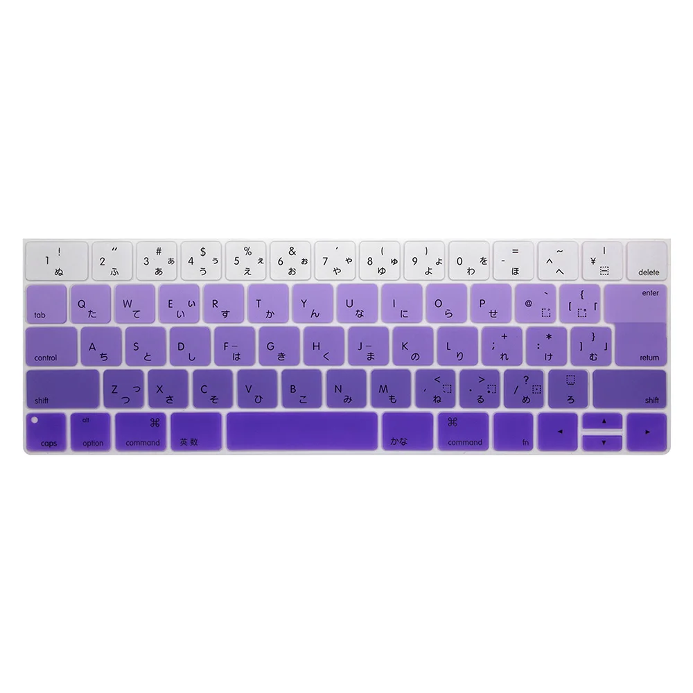 Японская версия клавиатура крышка в ноутбук клавиатура Чехлы для Mac book touch bar 13 15 дюймов Клавиатура для ноутбука Чехлы Чехол - Цвет: Gradient Violet