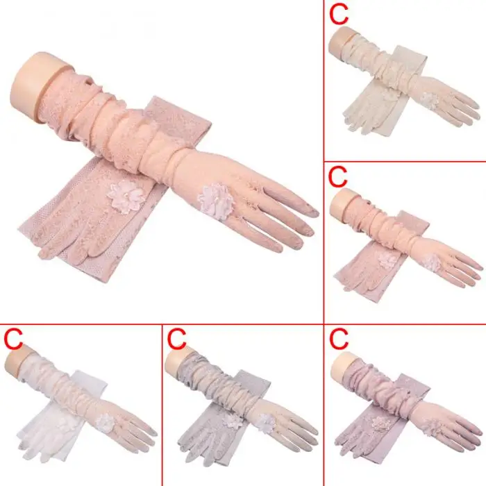 Newly 1 Pair Women Lace Arm Sleeves UV Protection Cooling Warmer Protective Gloves for Golf Cycling BFE88