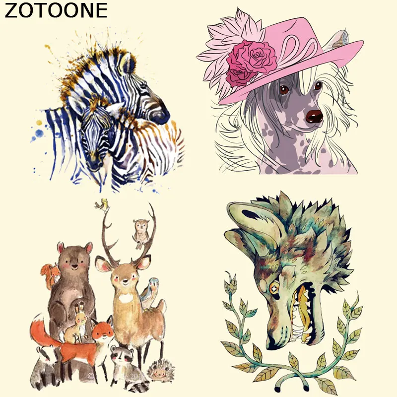 

ZOTOONE Cute Animal Flowers Iron on Patches for Clothes Bags A-level Washable Sticker Patches Easy Print By Household Irons E