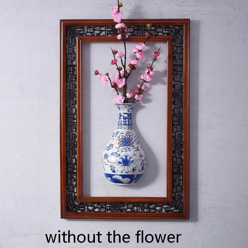 Китайский стиль, синий и белый фарфор, тарелка, украшение на стену, ручная роспись, пейзаж, узор, Настенное подвесное блюдо, ваза для цветов, ремесла - Цвет: C