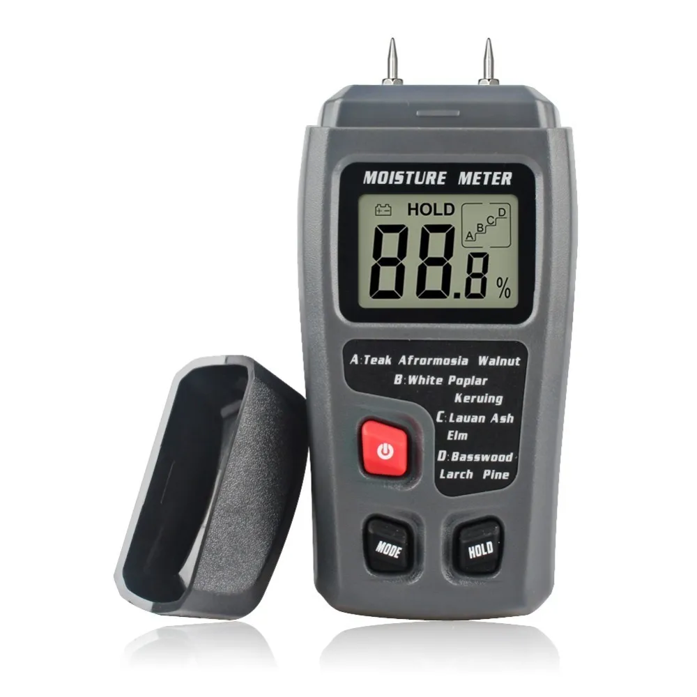 

1PCS Two Pins Digital Wood Moisture Meter 0-99.9% Wood Humidity Tester Timber Damp Detector with Large LCD Display