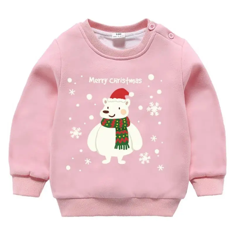 Коллекция года, осенне-зимние модные костюмы для мальчиков и девочек детские рождественские комплекты из чистого хлопка, двухслойные бархатные утепленные комплекты одежды