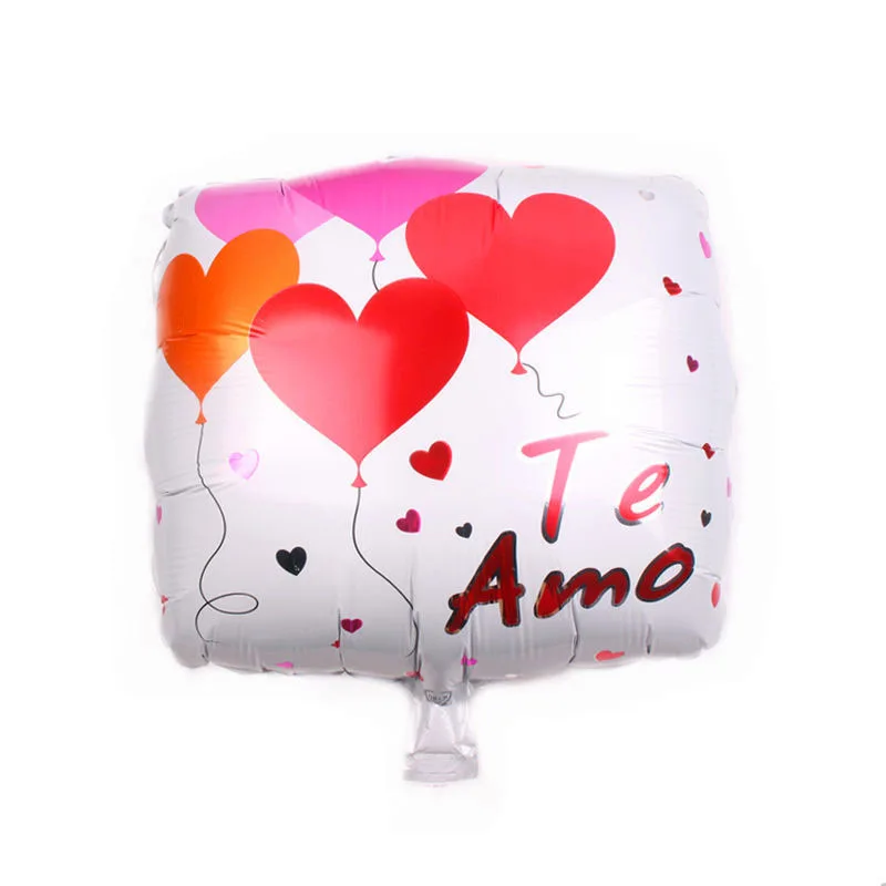 50 шт. 18 дюймов испанская с надписью «te amo» квадратные воздушные шары Жених и невеста я люблю вас гелиевая фольга балон для свадьбы День рождения, День Святого Валентина Декор
