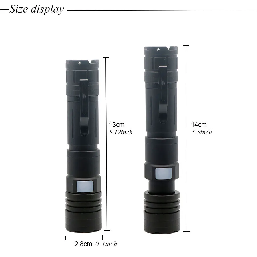 Светодиодный мини фонарик перезаряжаемый тактический Micro USB 5 режимов CREE L2